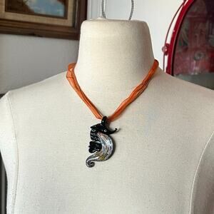 seahorse glass pendant necklace